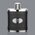 Melrose Hip Flask - 7oz Black/Stainless Plate